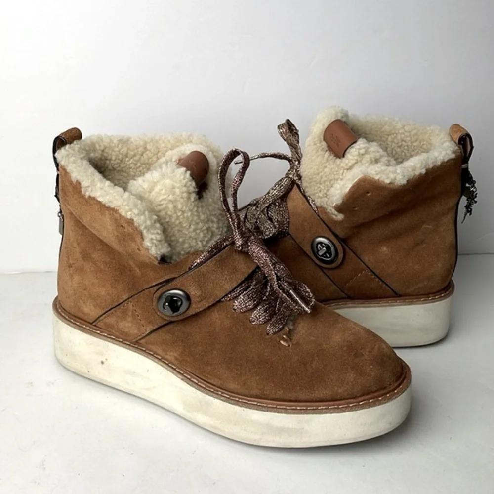 Coach Urban Hiker Brown Suede Ankle Boots 5.5